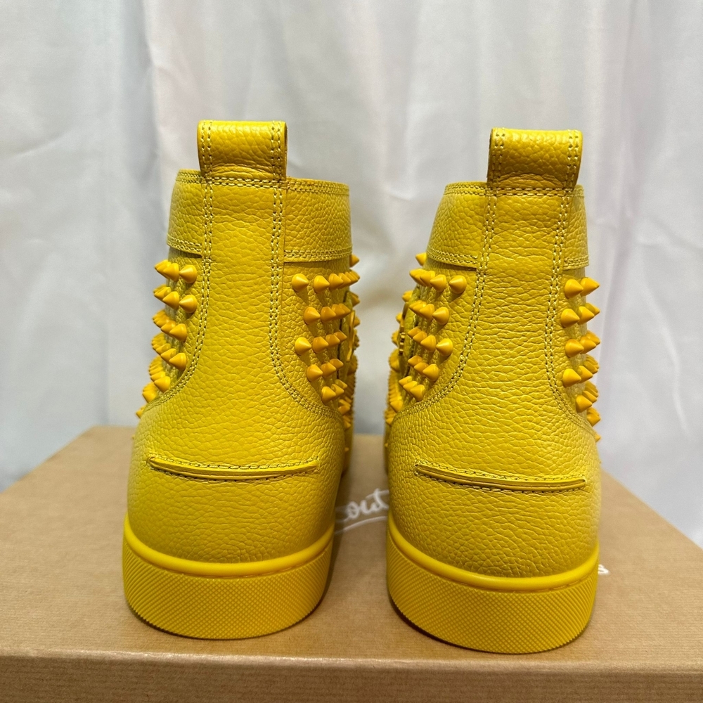 š„SOLDš„NWT CHRISTIAN LOUBOUTIN MEN'S LOUIS FLAT LEATHER SPIKE HIGH-TOP SNEAKERS - Picture 8 of 16